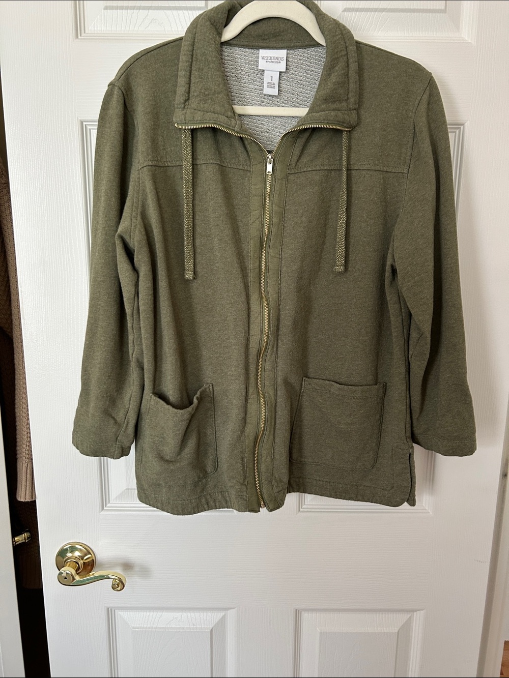 Chico’s Olive Green Full Zip Jacket